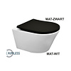 Wandcloset Vesta Wiesbaden Diepspoel Rimless Mat Wit incl. Flatline Zitting Mat Zwart