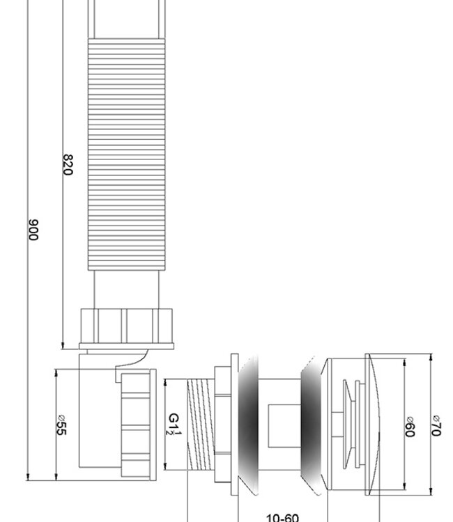 Wiesbaden Badafvoersifon Met Clickwaste | Solid Surface | 1 1/2''