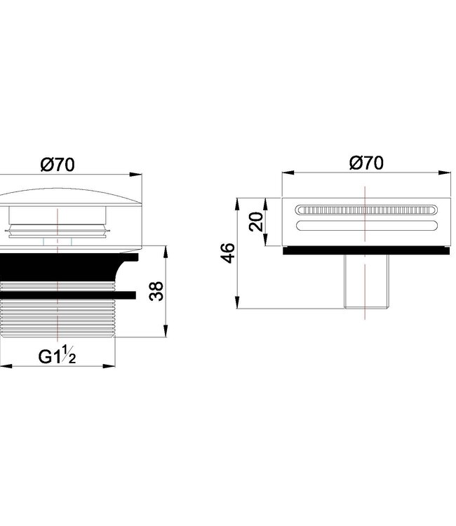 Wiesbaden Caral Badafvoer Met Overloop | Rond | Meerdere Kleuren