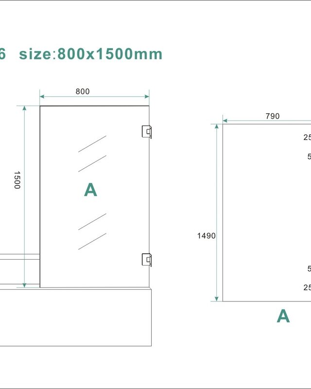 Wiesbaden Less Badwand | Draaibaar | 80 x 150 cm | Chroom
