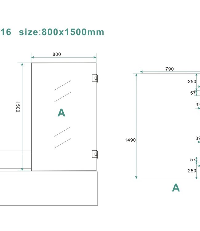 Wiesbaden Less Badwand | Draaibaar | 80 x 150 cm | Chroom