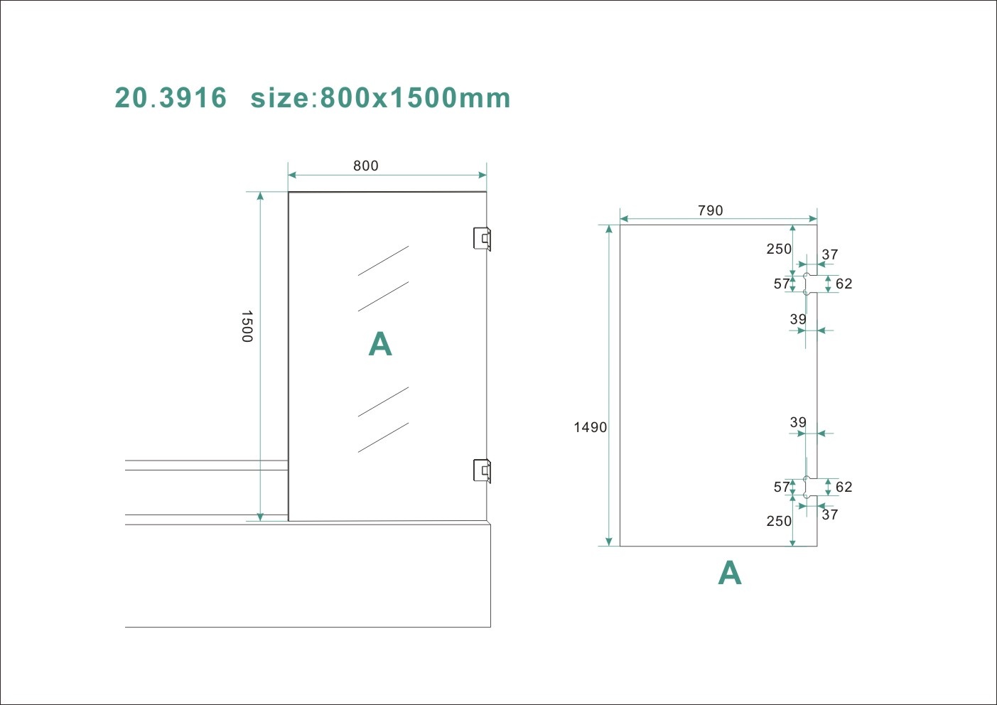 Wiesbaden Less Badwand | Draaibaar | 80 x 150 cm | Chroom