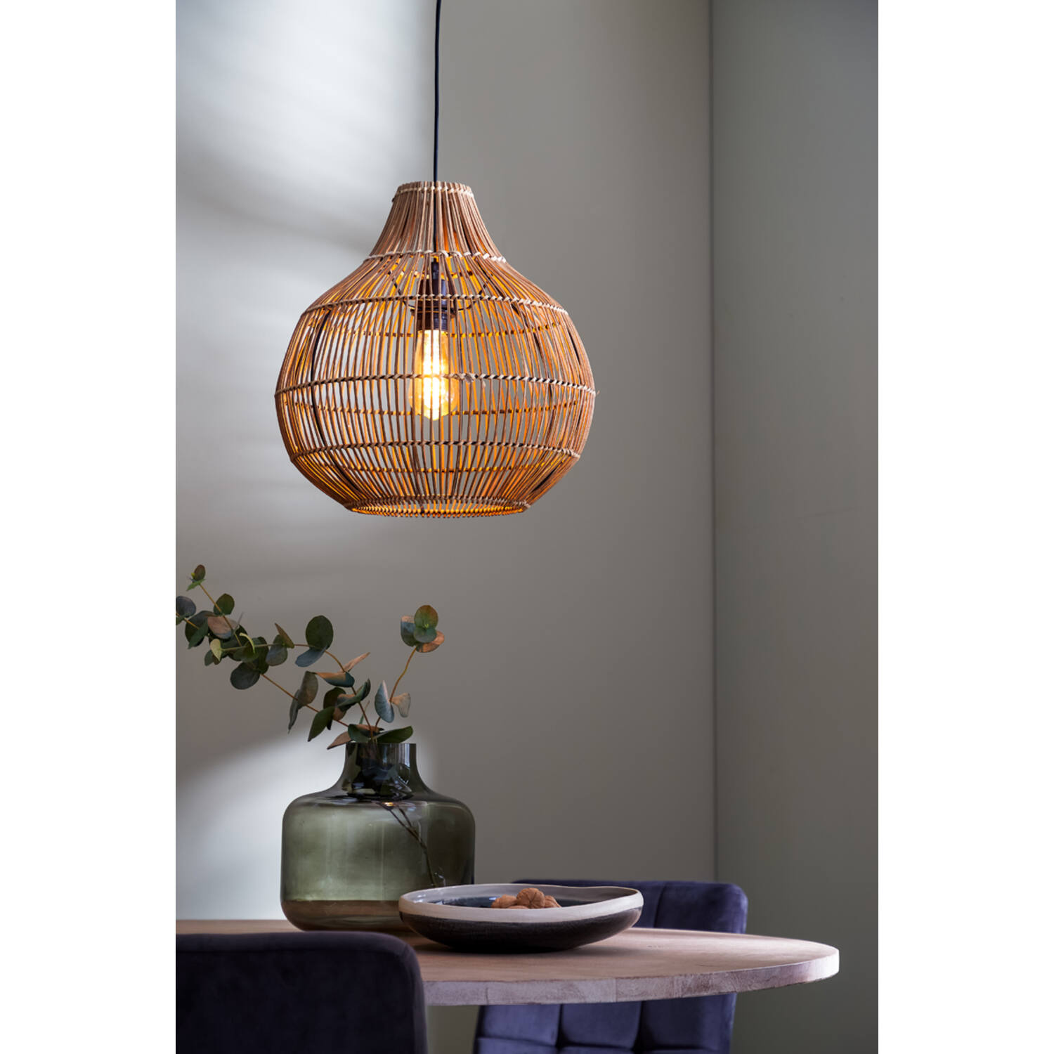 Light&Living Hanglamp Pacino | Rattan | Donkerbruin | 3 Maten!