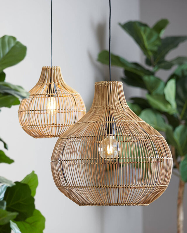 Light&Living Hanglamp Pacino | Rattan | Donkerbruin | 3 Maten!