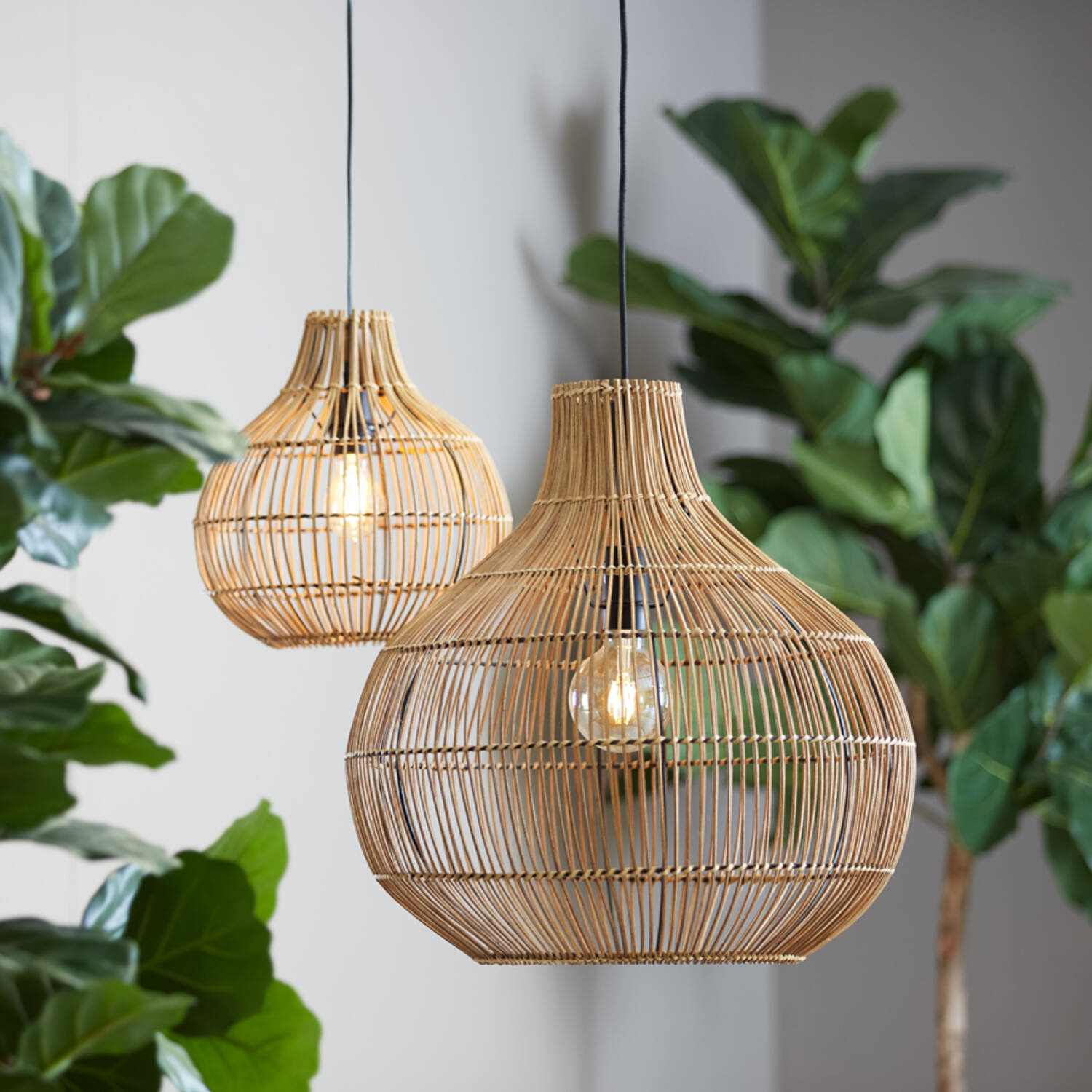 Light&Living Hanglamp Pacino | Rattan | Donkerbruin | 3 Maten!