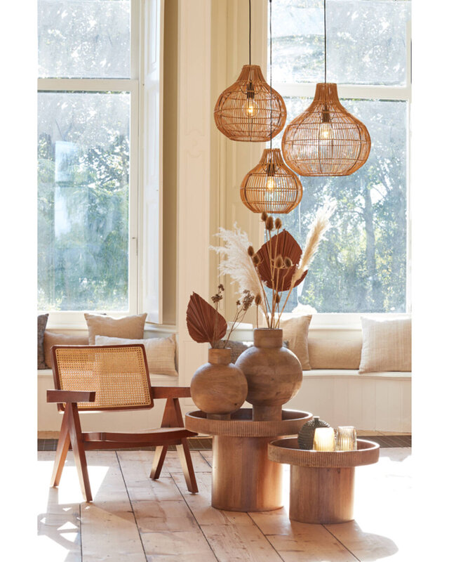 Light&Living Hanglamp Pacino | Rattan | Donkerbruin | 3 Maten!