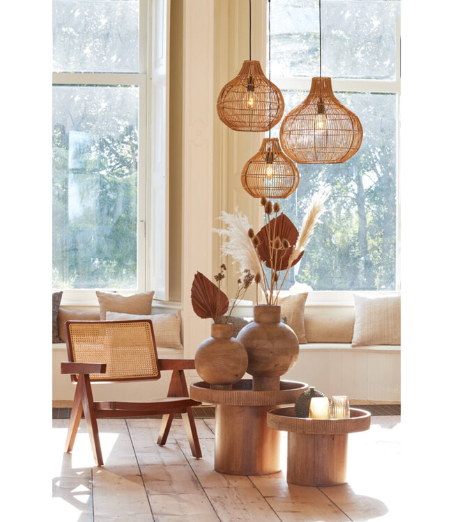 Light&Living Hanglamp Pacino | Rattan  | Donkerbruin | 3 Maten!