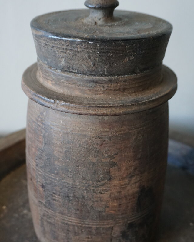 Hoffz Nepalese Houten Kruik/Pot | H27 x D15 cm
