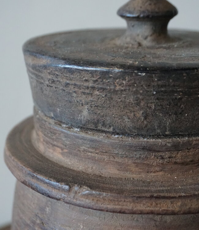 Hoffz Nepalese Houten Kruik/Pot | H27 x D15 cm