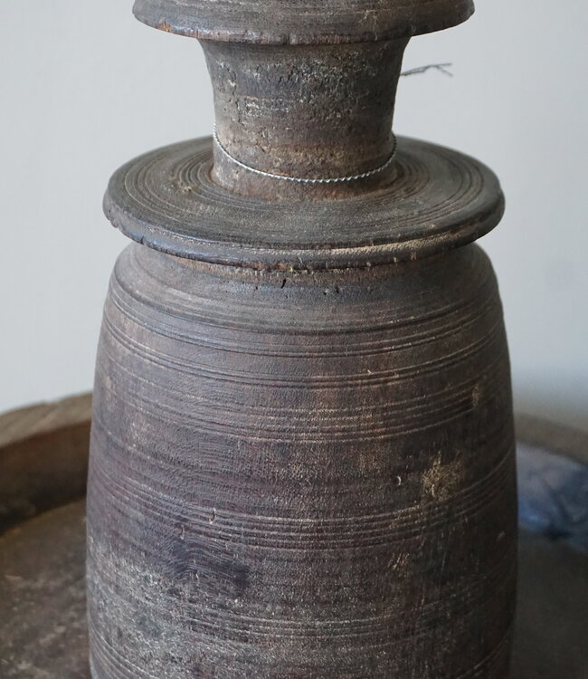 Hoffz Nepalese Houten Kruik/Pot | H28 x D12 cm
