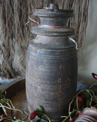 Hoffz Nepalese Houten Pot/Kruik | H28 x D13 cm