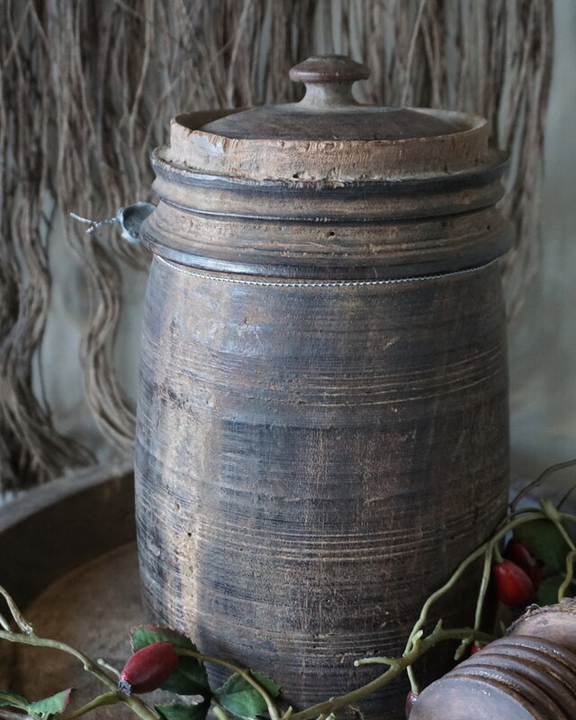 Hoffz Nepalese Houten Kruik/Pot | H24 x D14 cm