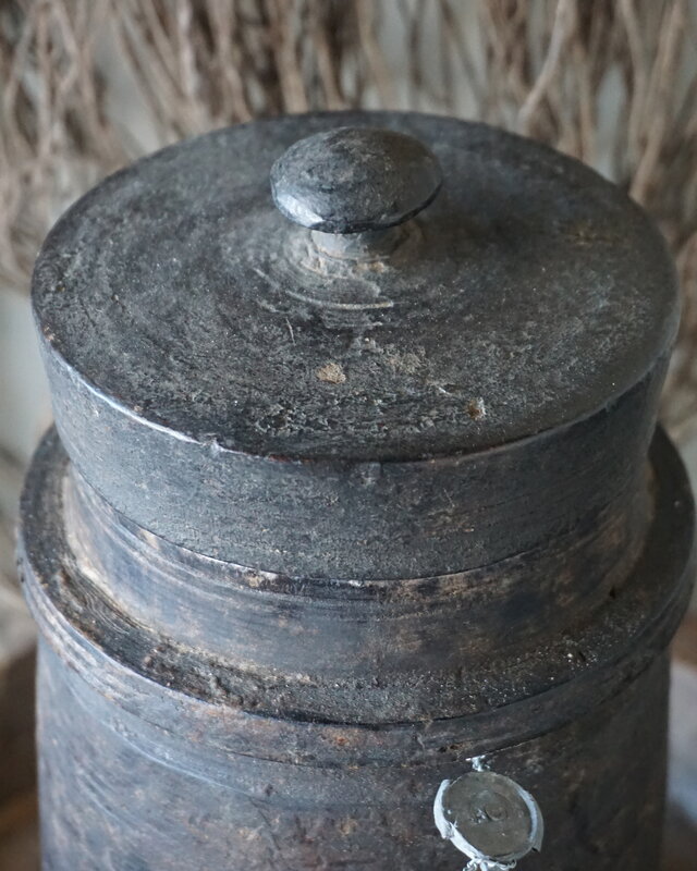 Hoffz Nepalese Houten Kruik/Pot | H26 x D13 cm