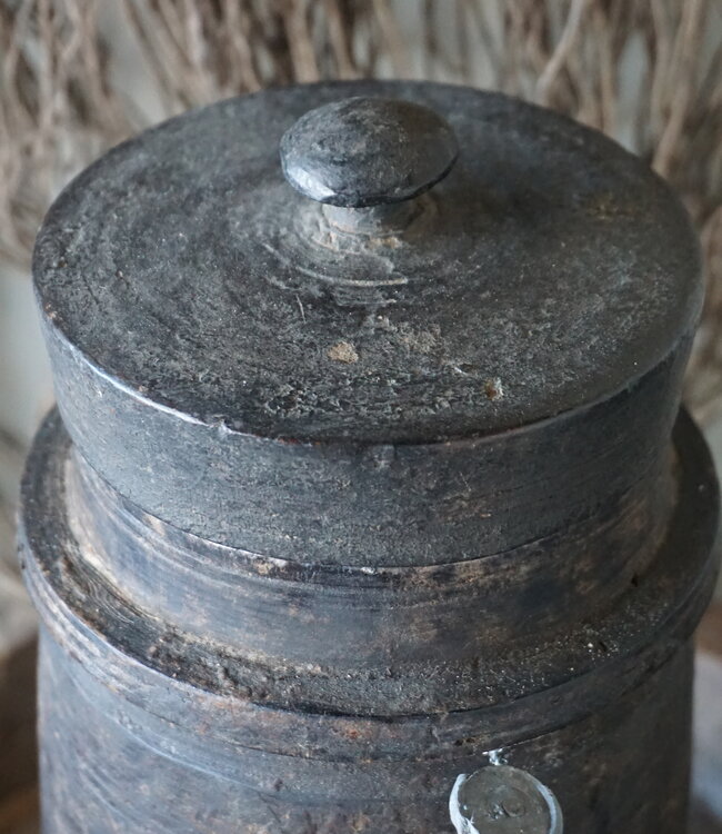 Hoffz Nepalese Houten Kruik/Pot | H26 x D13 cm