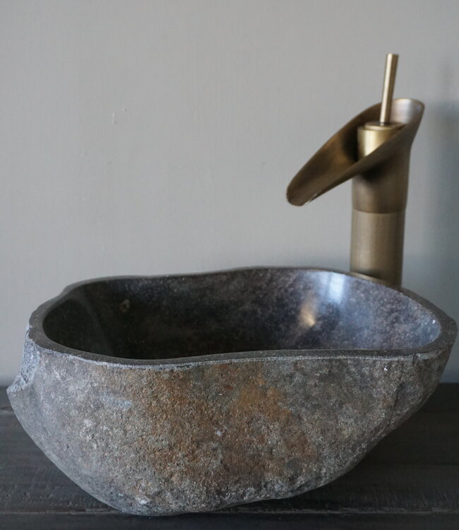 Rene Houtman Kleine Stenen Waskom + Spoelgat | H13,4 x B32 x D24 cm