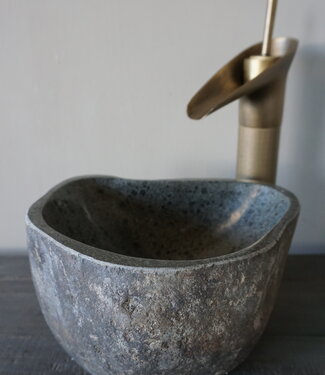 Rene Houtman Kleine Stenen Waskom + Spoelgat | H15 x B25 x D22 cm
