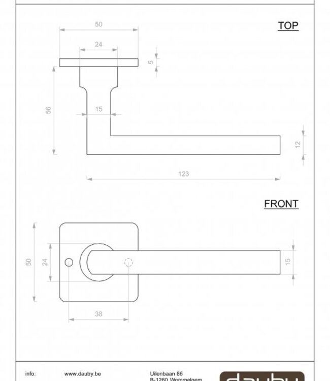 Dauby Deurklink PH1930 | Vierkant | Paar | Meerdere Varianten