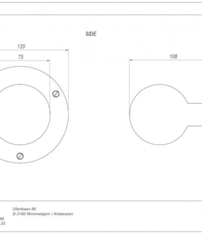 Dauby Deurknop + Rozet | D7/12 cm | Meerdere Varianten