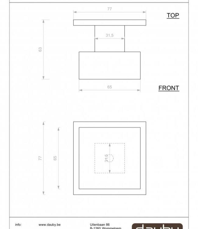 Dauby Deurknop | Vierkant | Meerdere Varianten