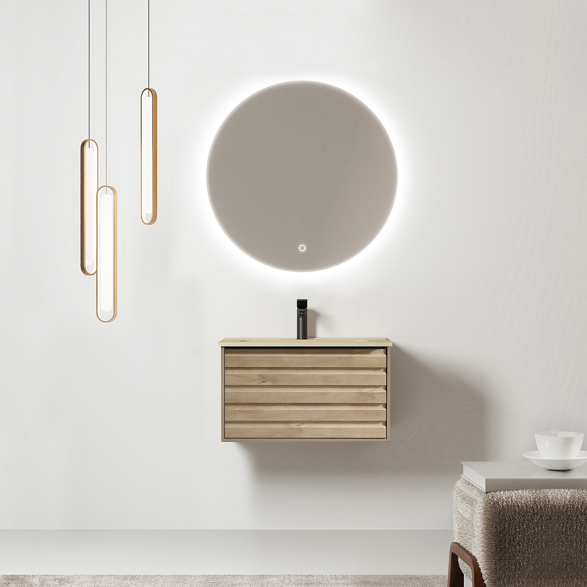 Differnz Badkamermeubel Elin | Eiken/Mat Taupe | L60 cm