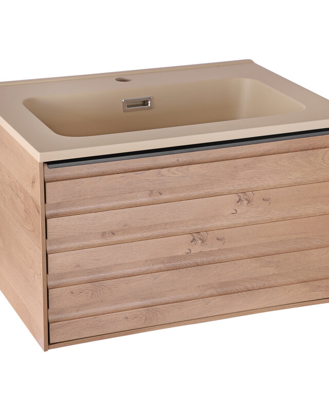 Differnz Badkamermeubel Elin | Eiken/Mat Taupe | L60 cm