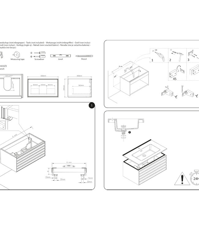Differnz Badkamermeubel Elin | Eiken/Mat Taupe | L60 cm
