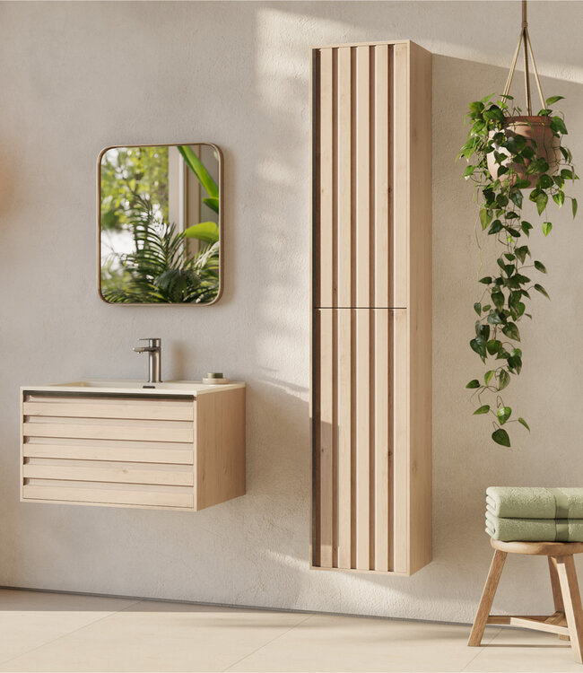 Differnz Badkamerkast Elin | Eiken | H160 x B36 x D30 cm