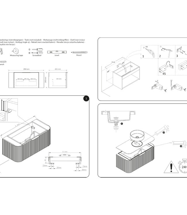 Differnz Badkamermeubel Lotte | Eiken | H40 x B90 x D46 cm