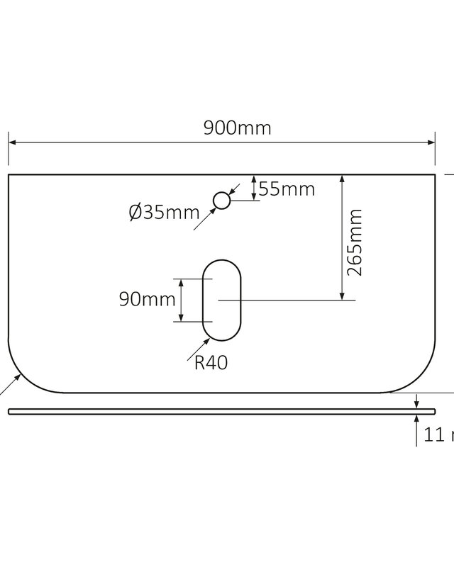 Differnz Badkamermeubel Lotte | Eiken | H40 x B90 x D46 cm