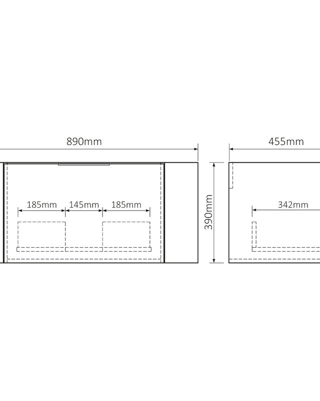Differnz Badkamermeubel Lotte | Eiken | H40 x B90 x D46 cm
