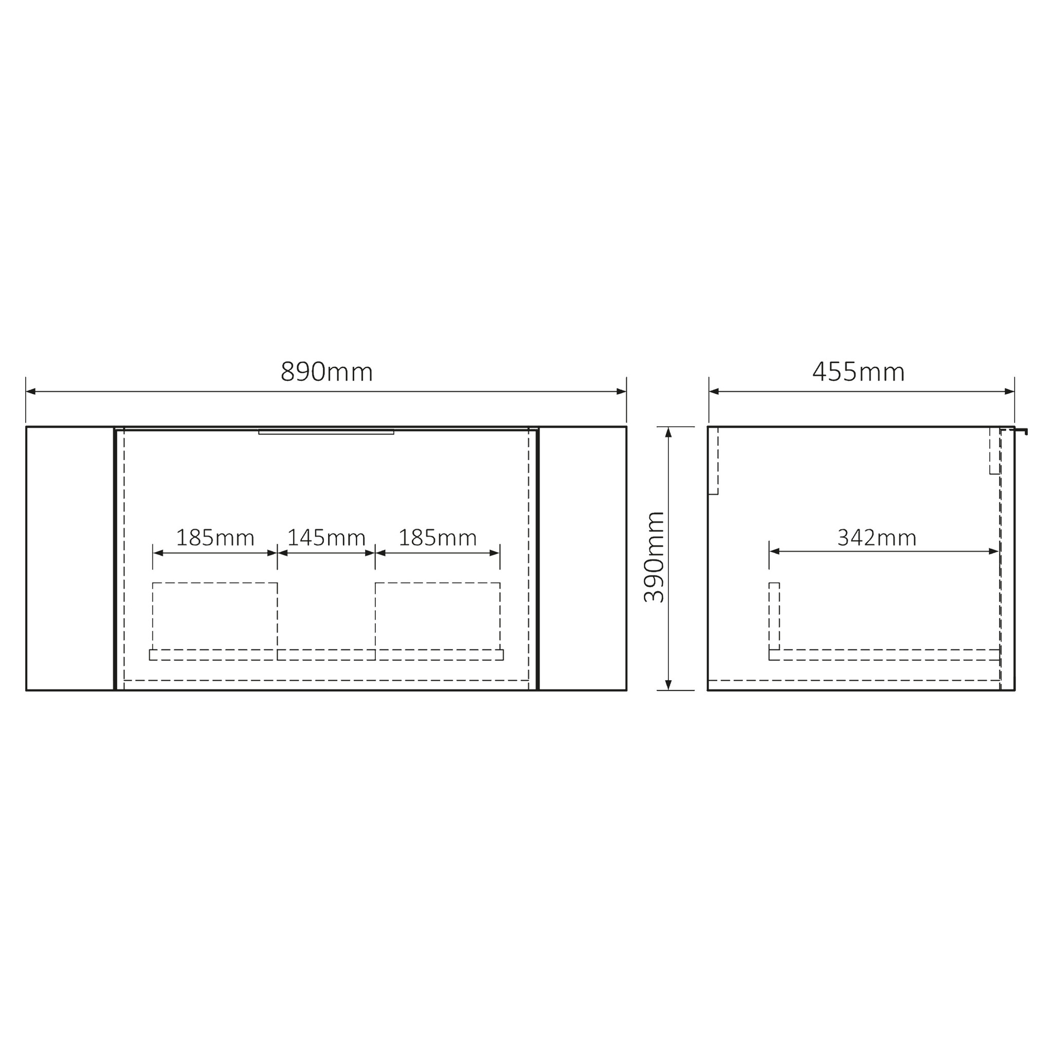 Differnz Badkamermeubel Lotte | Eiken | H40 x B90 x D46 cm