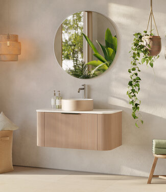 Differnz Wastafelblad Lotte | Wit | Sintered Stone | 90 cm