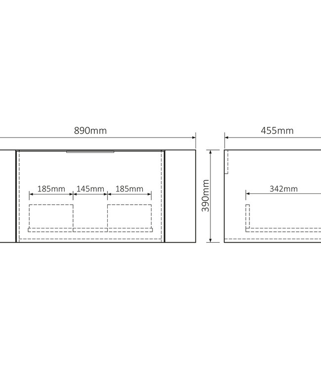 Differnz Onderkast Lotte | Eiken | H39 x B89 x D45,5 cm