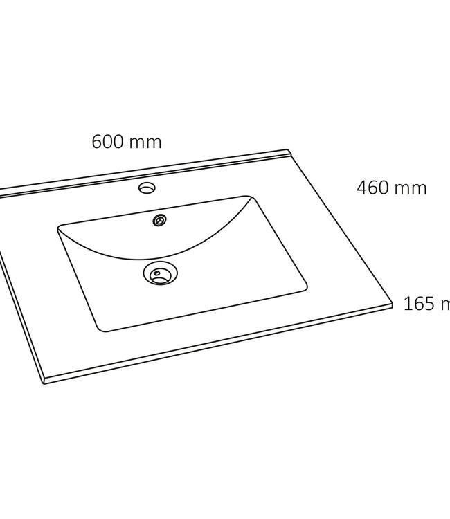 Differnz Wastafel Providence | Enkel | Wit | L61,5 x B46,5 cm
