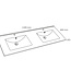 Differnz Wastafel Providence | Dubbel | Wit | L122 x B46,5 cm