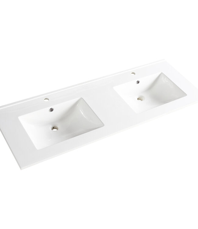 Differnz Wastafel Providence | Dubbel | Wit | L122 x B46,5 cm