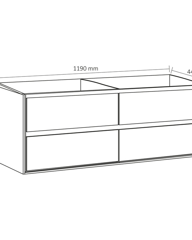 Differnz Onderkast Providence | Wit | H51,5 x B119 x D44,5 cm