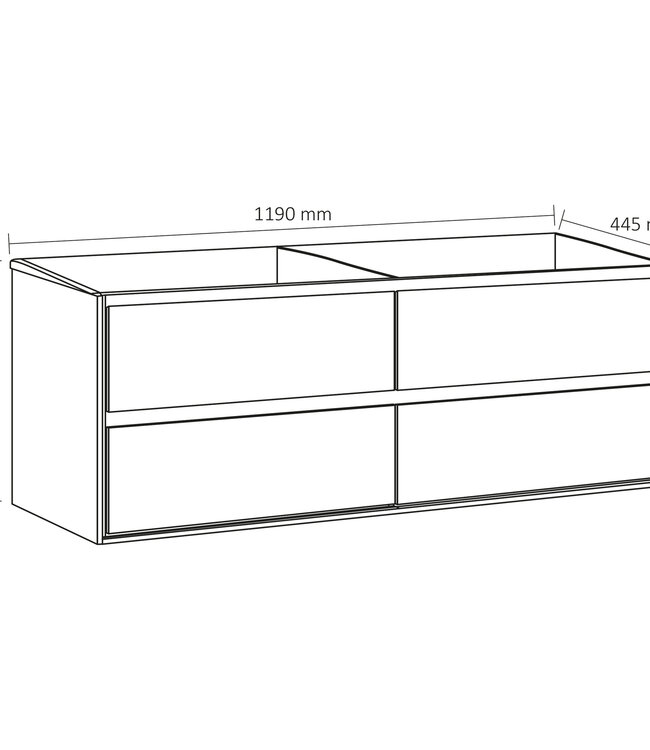 Differnz Onderkast Providence | Wit | H51,5 x B119 x D44,5 cm