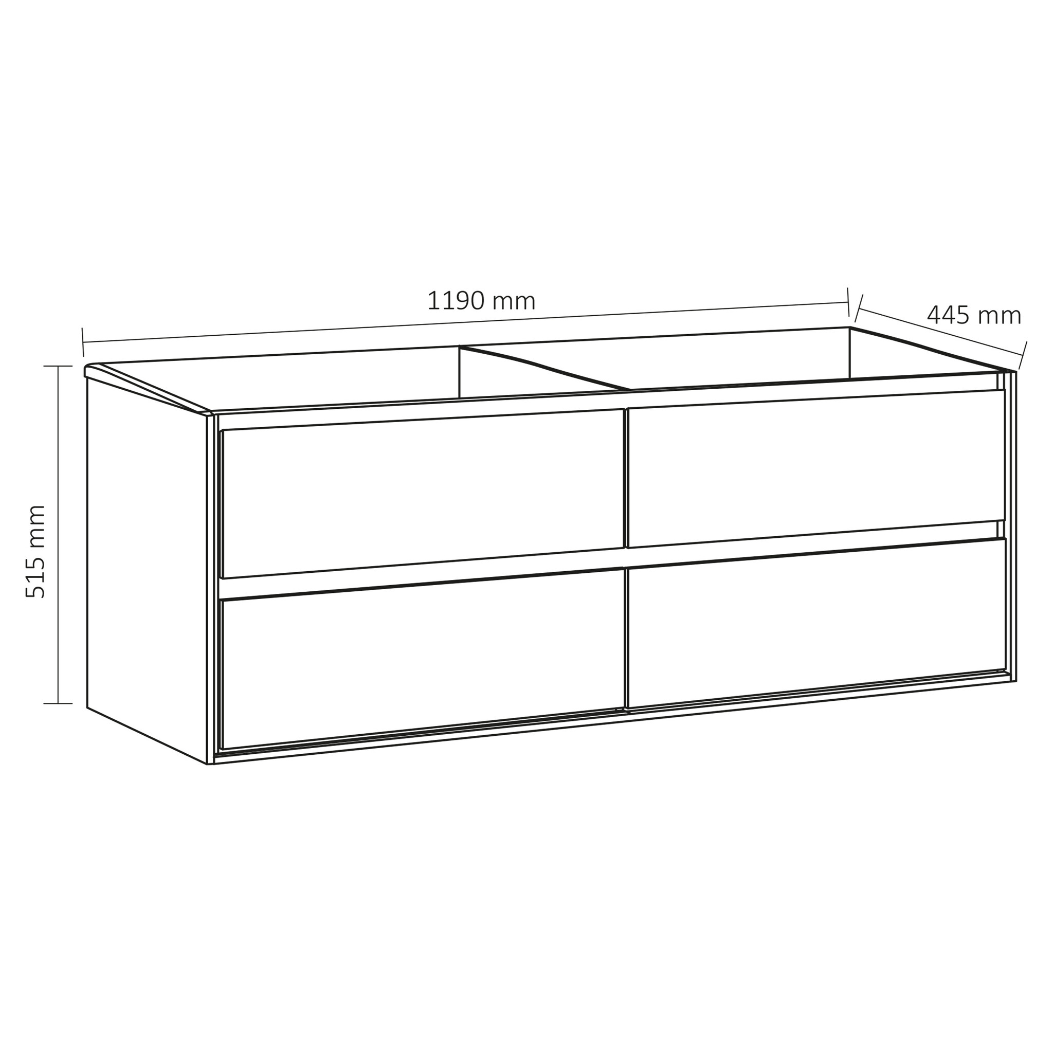 Differnz Onderkast Providence | Wit | H51,5 x B119 x D44,5 cm