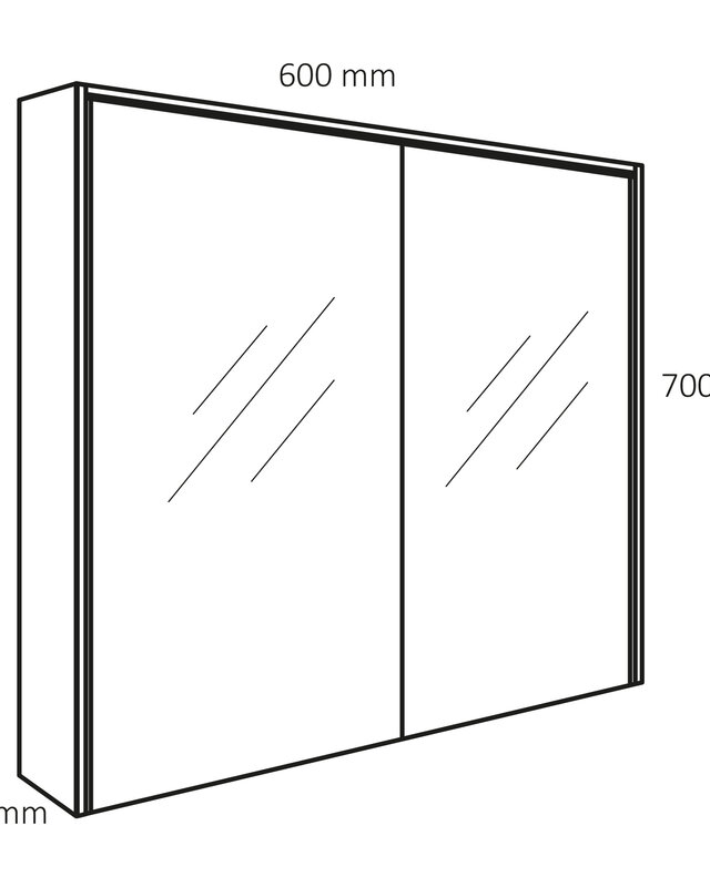 Differnz Spiegelkast Providence | Wit | H70 x B60 x D16 cm