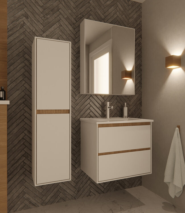 Differnz Spiegelkast Providence | Wit | H70 x B60 x D16 cm
