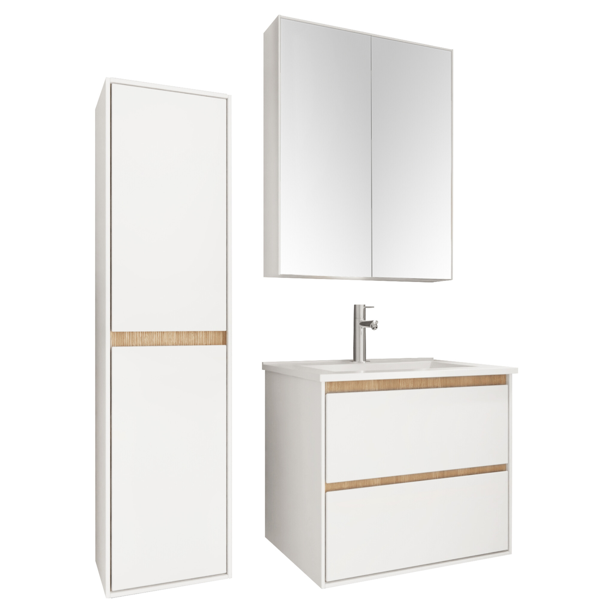 Differnz Spiegelkast Providence | Wit | H70 x B60 x D16 cm