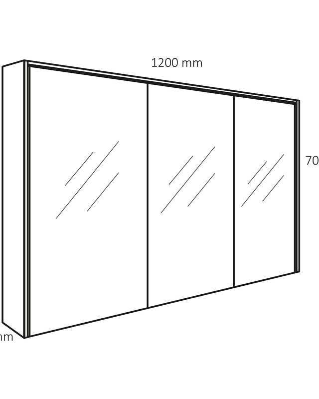 Differnz Spiegelkast Providence | Wit | H70 x B120 x D16 cm