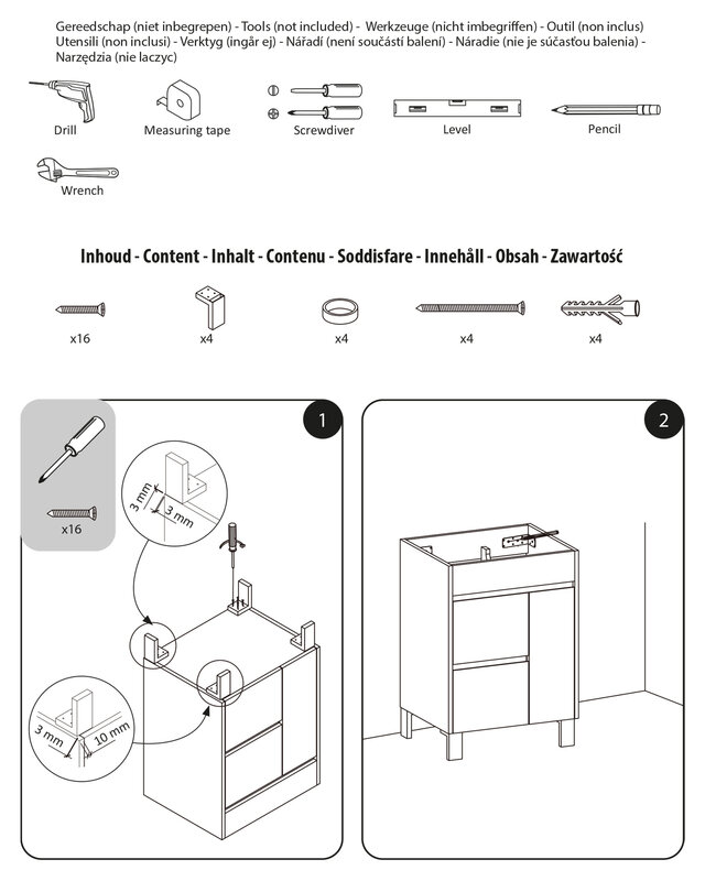 Differnz Onderkast Serano | Licht Eiken | H72 x B80 x D45,5 cm