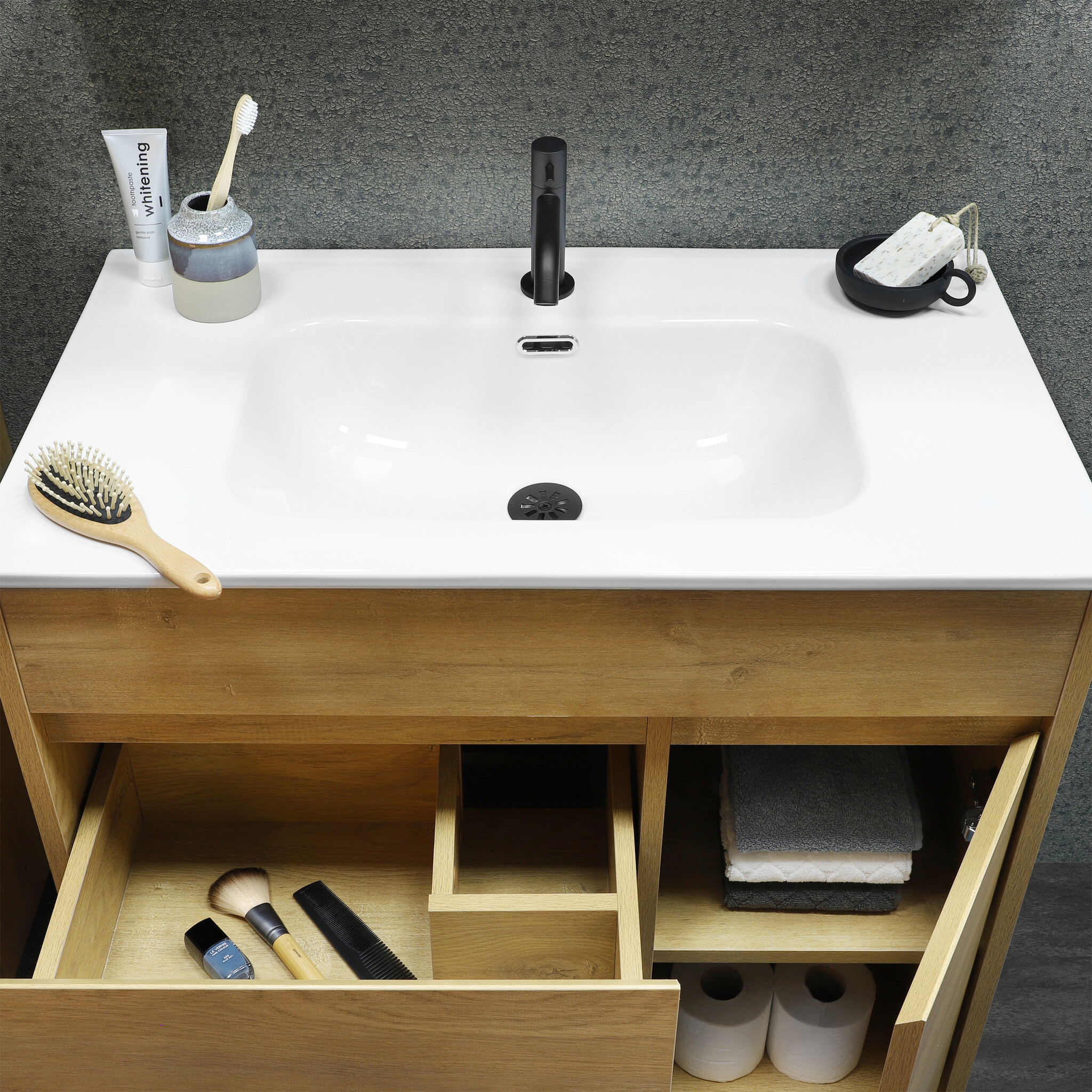 Differnz Wastafel Serano | Wit | Keramiek | 80 x 46 cm