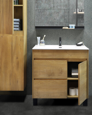 Differnz Wastafel Serano | Wit | Keramiek | 80 x 46 cm