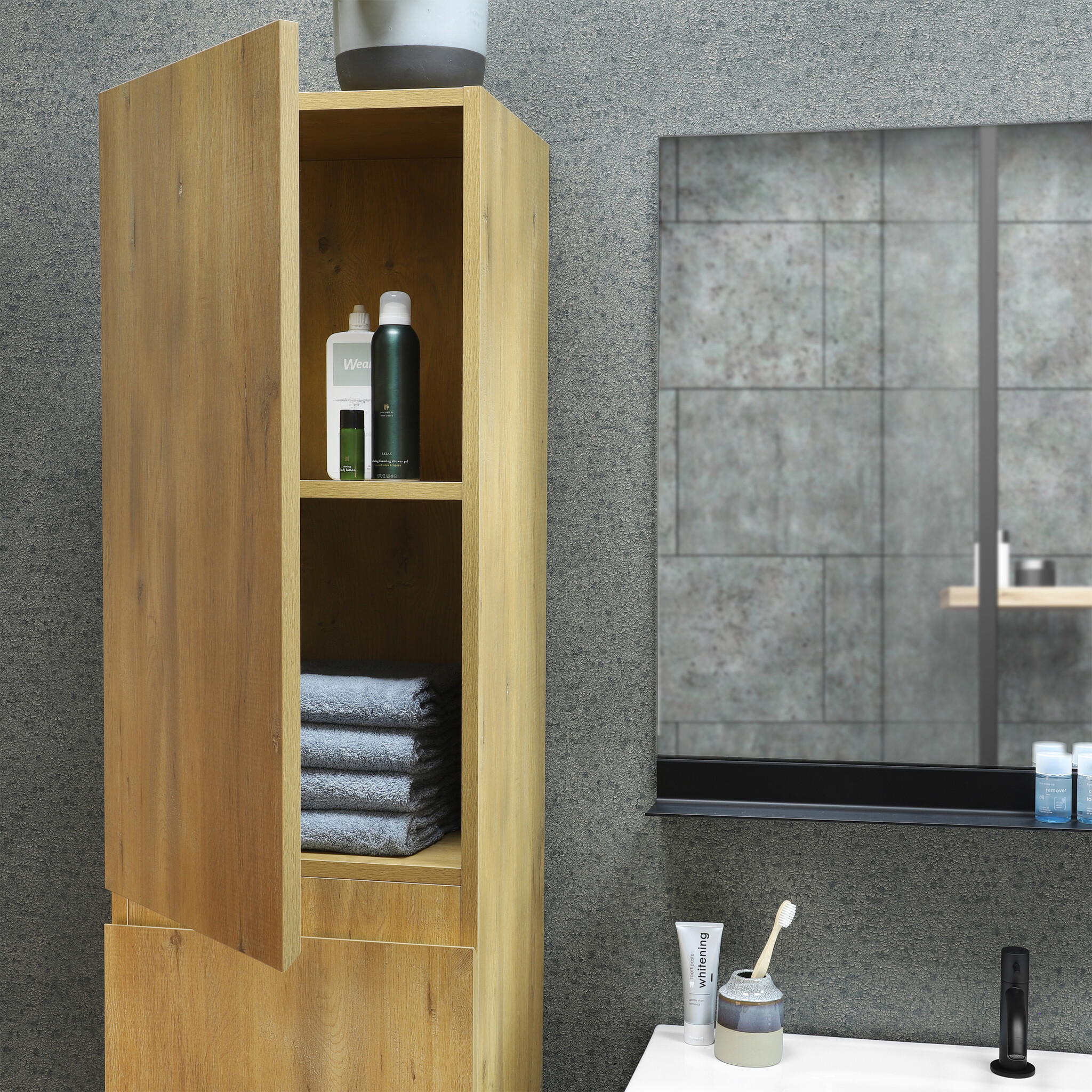 Differnz Hoge Kast Serano | Eiken | H170 x B40 x D35 cm