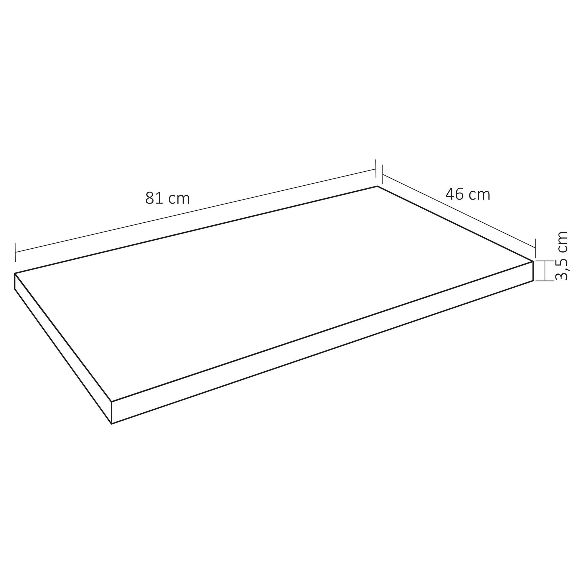 Differnz Bovenblad Serano | Eiken | H3,5 x B81 x D46 cm
