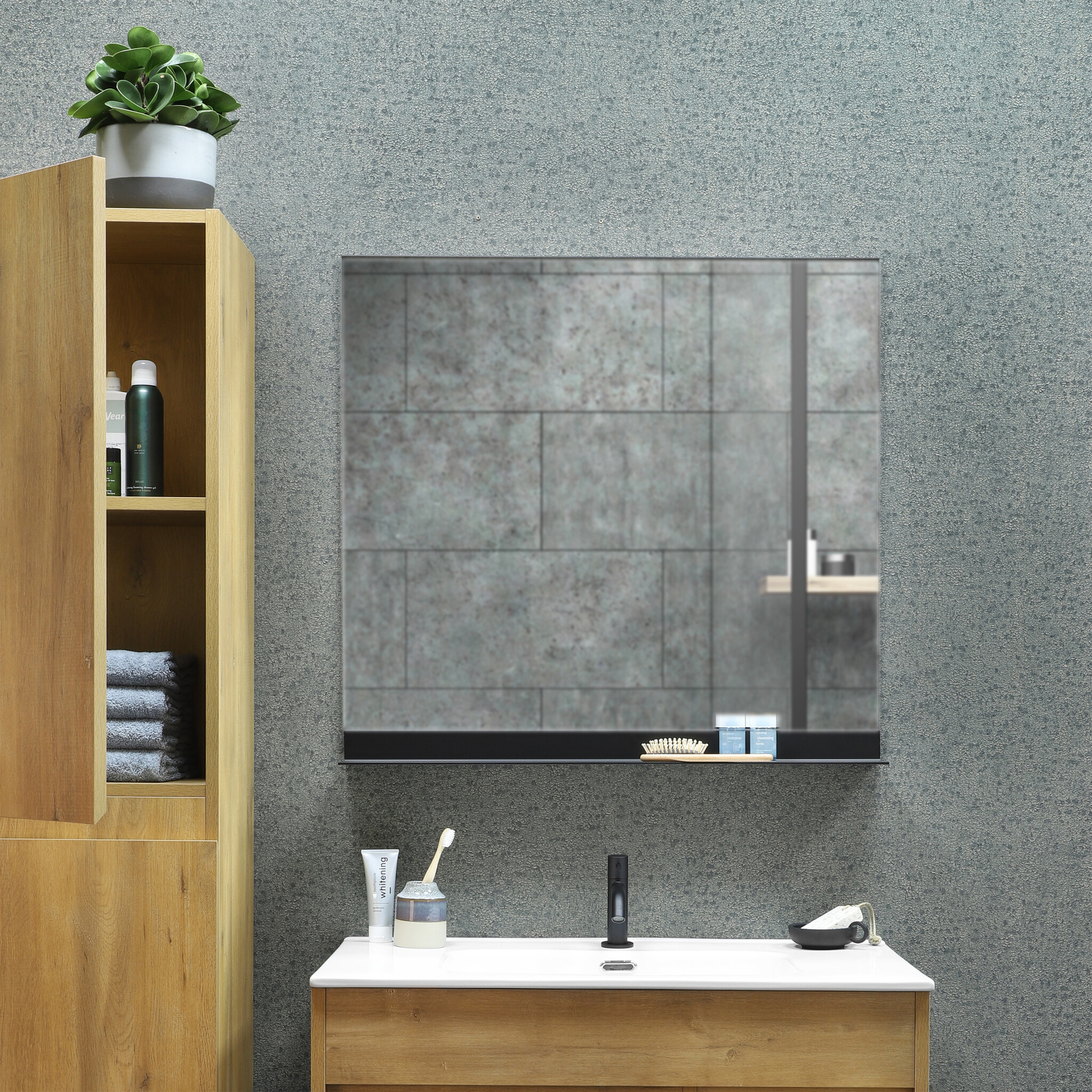 Differnz Spiegel Serano | Met Zwart Planchet | H77 x B80 cm