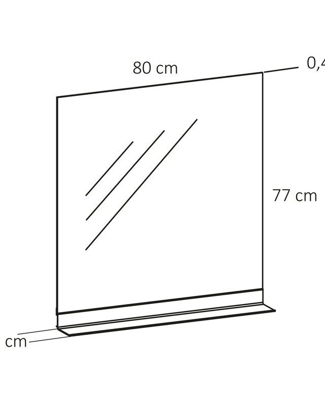 Differnz Spiegel Serano | Met Zwart Planchet | H77 x B80 cm